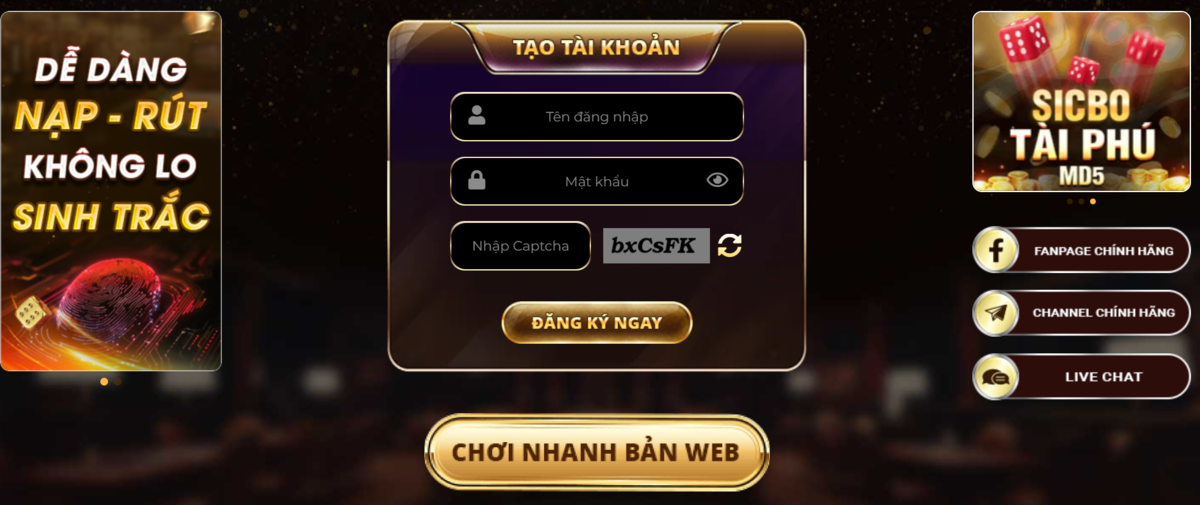 Đăng ký tài khoản và điền các thông tin như ảnh để nhận thưởng