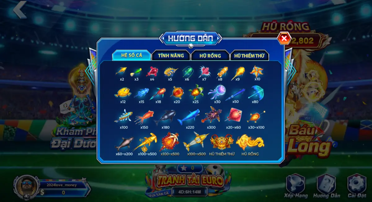 Một số phần thưởng khác khi tham gia bắn cá tại Sun win